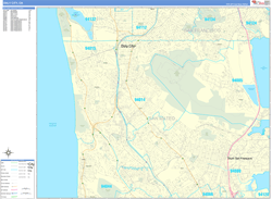 Daly City Wall Map Basic Style 2024
